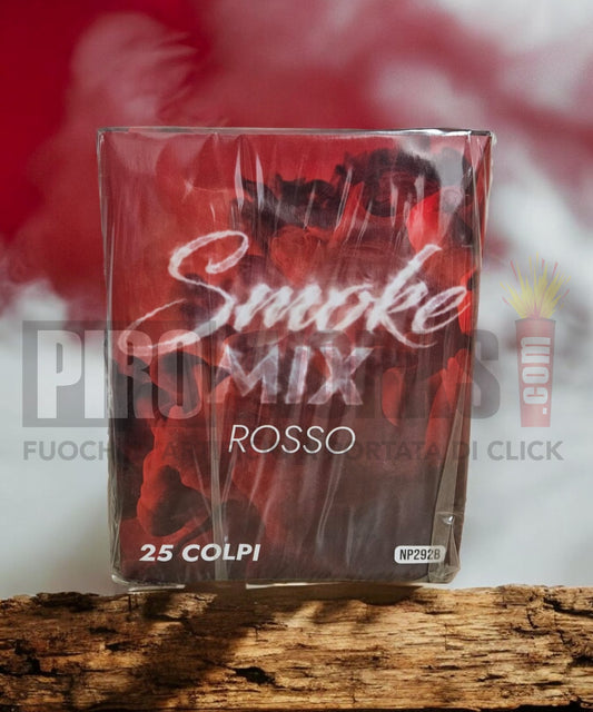 Humo crepitante rojo | 25 tiros | 30 mm | Estelas de humo ROSA