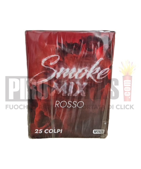 Humo crepitante rojo | 25 tiros | 30 mm | Estelas de humo ROSA